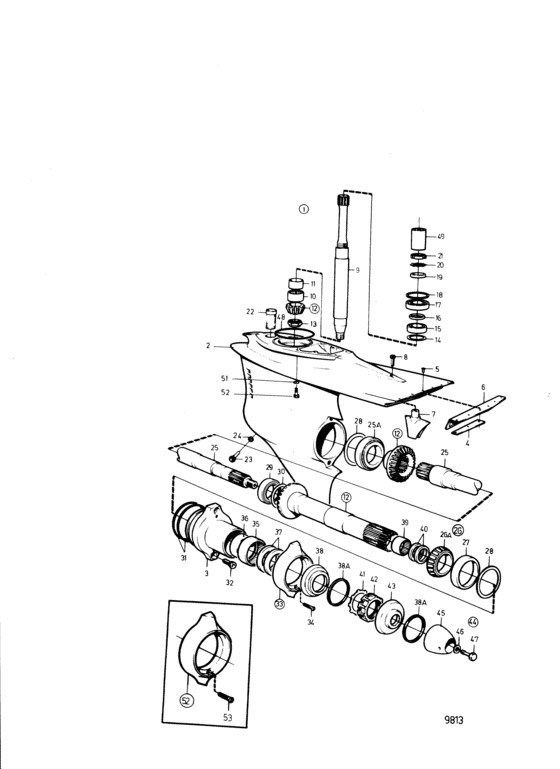 Схема узла Lower Gear Unit Для Volvo Penta Aq271B