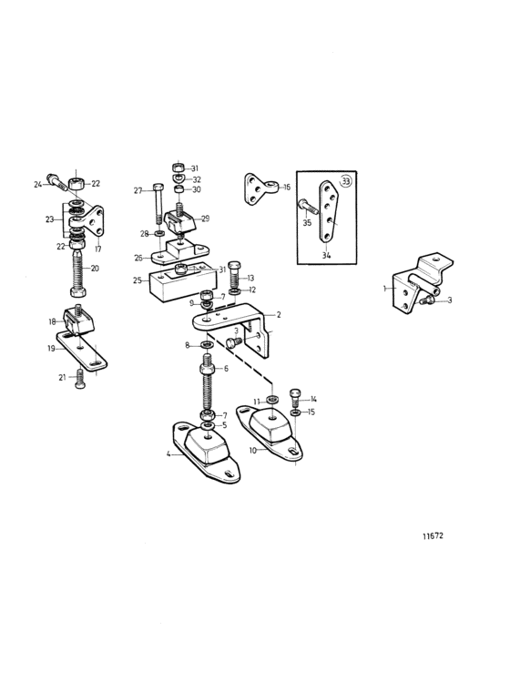 Схема узла Engine Mounting: Ms2A-D, Ms2L-D Для Volvo Penta Md2010A