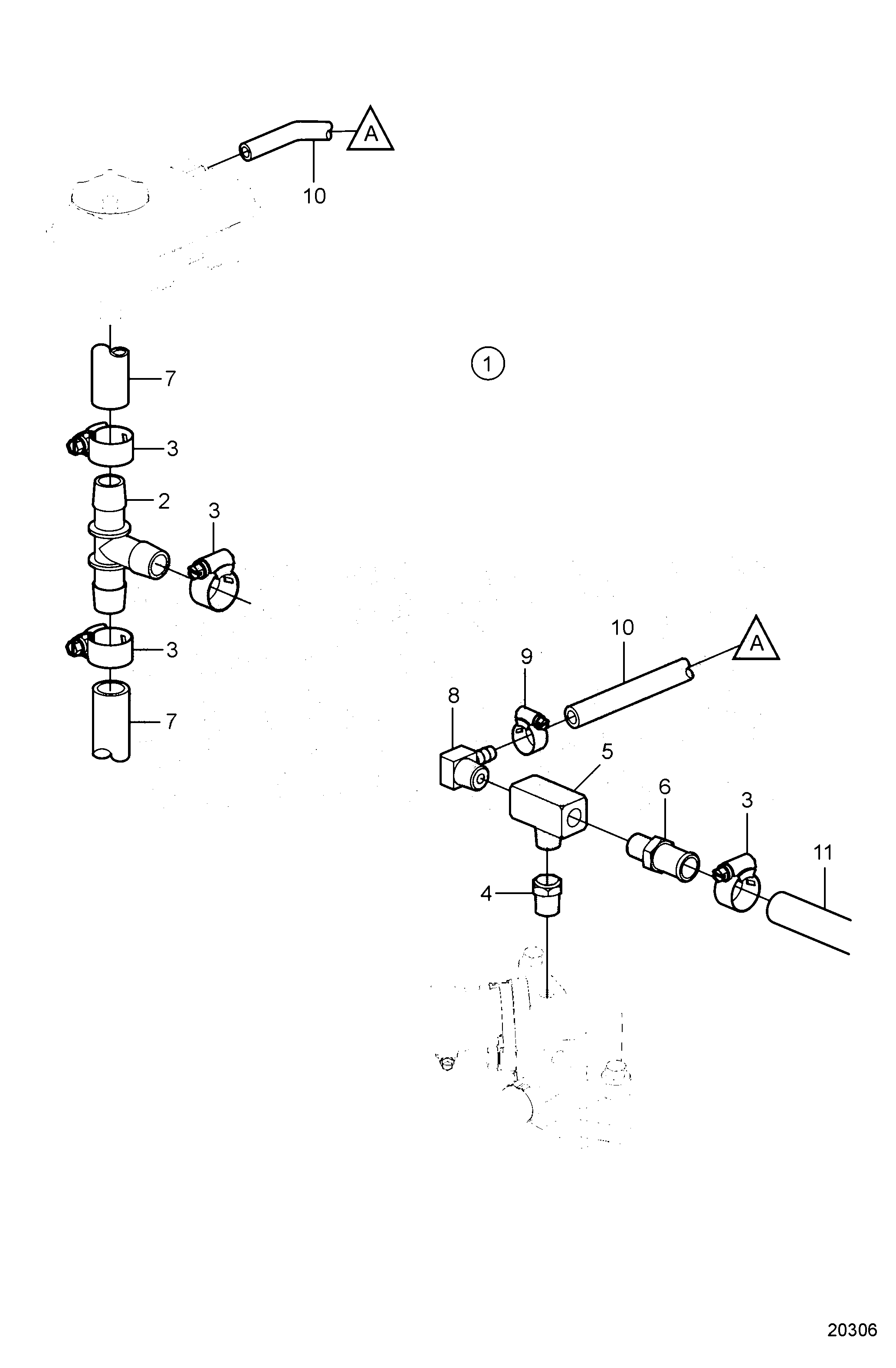 Схема узла Hot Water Outlet, Freshwater Cooled: 8.1Gii-A 8.1Gii-B, 8.1Gii-F, 8.1Gxii-D 8.1Gxii-E