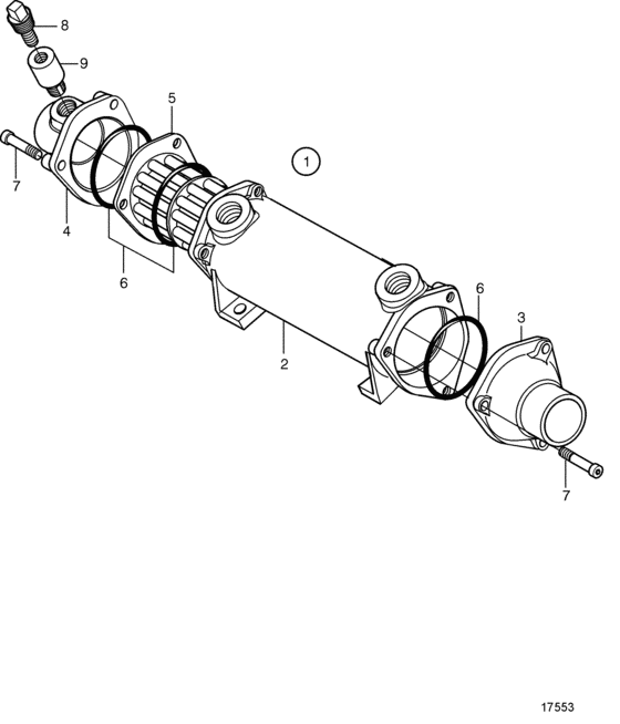 Схема узла Масляный Охладитель, Components: 3830503 Для Volvo Penta Tamd74A-A