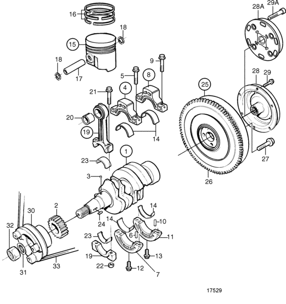 Схема узла Crank Mechanism Для Volvo Penta Md2010B