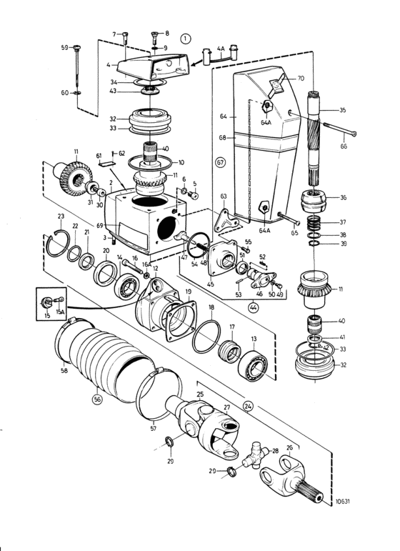 Схема узла Upper Gear Unit Для Volvo Penta 570A