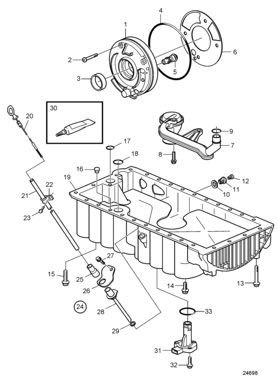 Схема узла Lubricating System Для Volvo Penta D3-130A-B