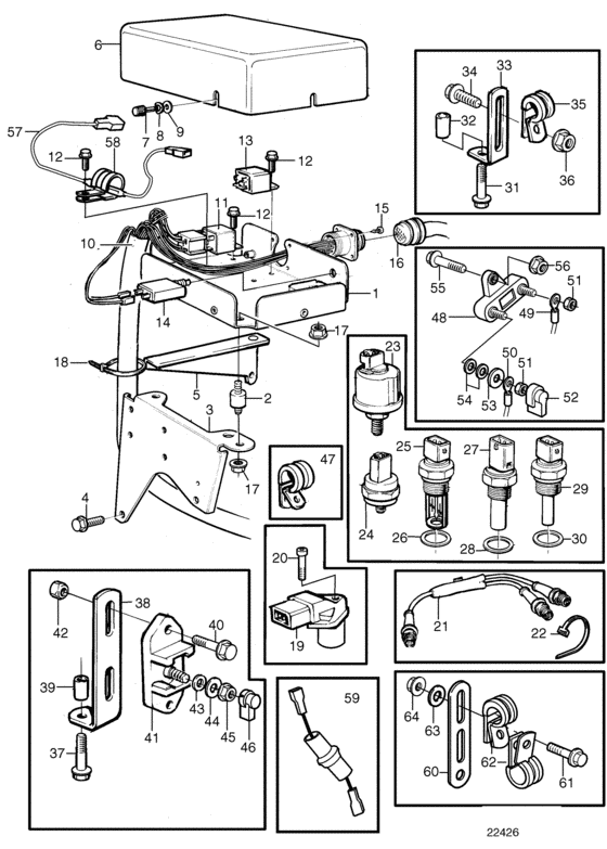 Схема узла Electrical System: B Для Volvo Penta Kad32P