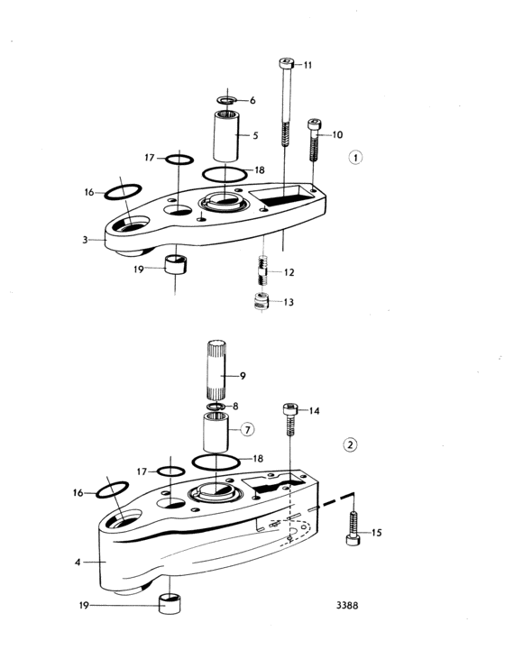 Схема узла Extension Kit Aq Drive Unit 280: 839548 Для Volvo Penta Aq225C