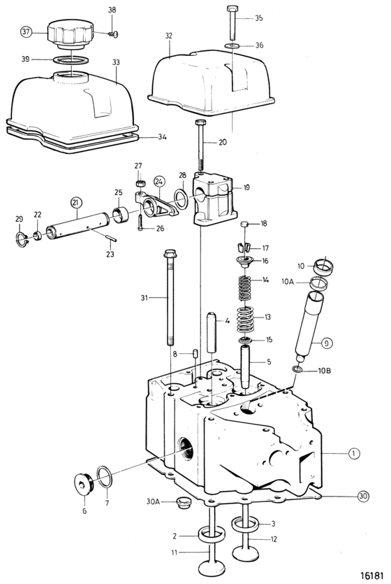 Схема узла Cylinder Head: B Для Volvo Penta Tamd121D