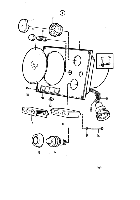 Схема узла Instrument Panel 12V Для Volvo Penta 2001