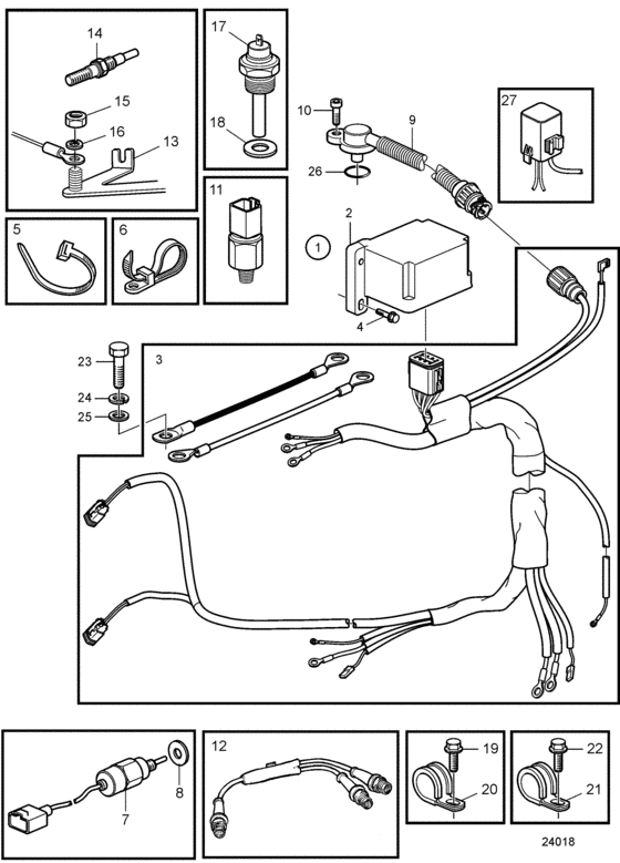 Схема узла Evc Electrical System D2 Для Volvo Penta D2-75F