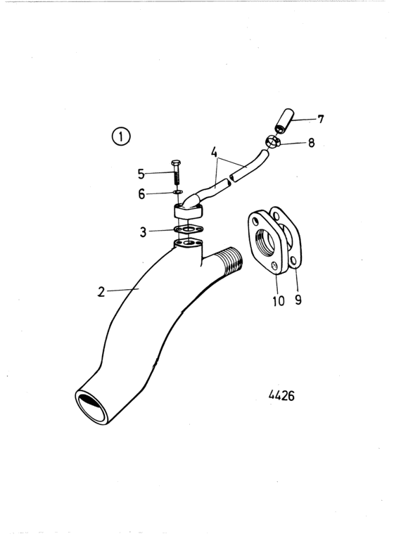 Схема узла Water Cooled Exhaust Bend: 829540 Для Volvo Penta Md17C