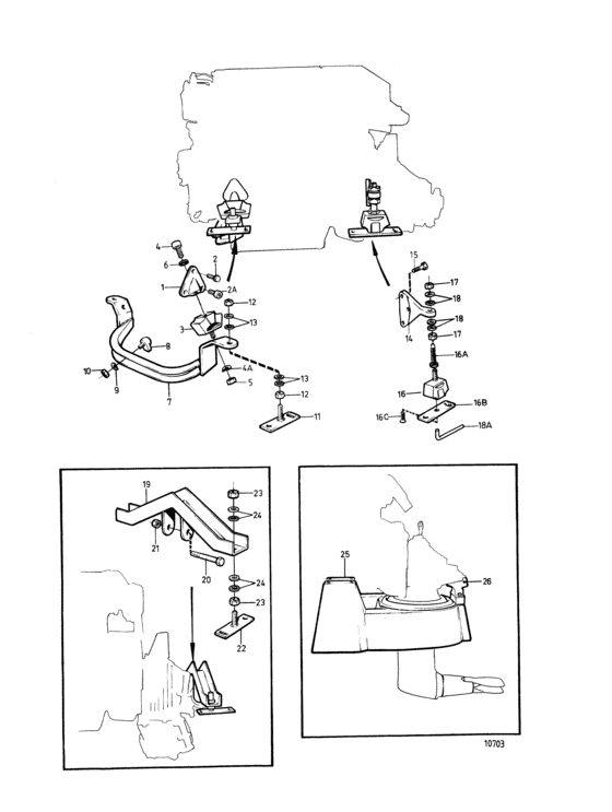 Схема узла Engine Suspension: C Для Volvo Penta 2003Tb