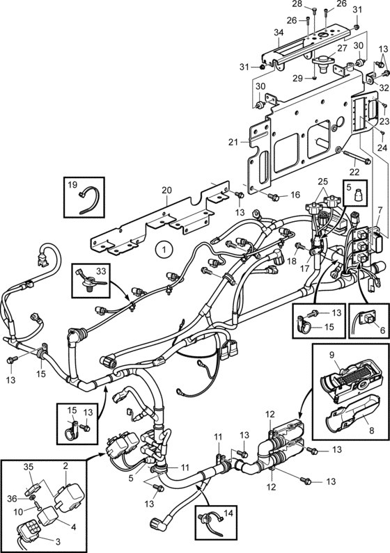 Схема узла Electrical System Для Volvo Penta D13B-A Mp