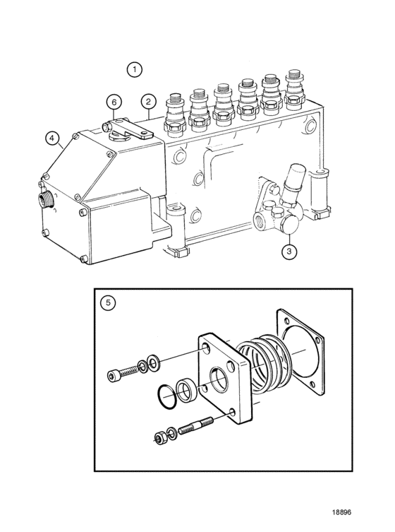 Схема узла Fuel Injection Pump, Components: Aux Для Volvo Penta Tamd165A-A