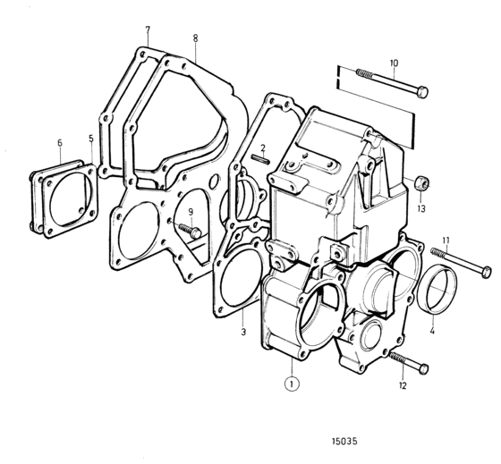 Схема узла Timing Gear Housing Для Volvo Penta Md2040C