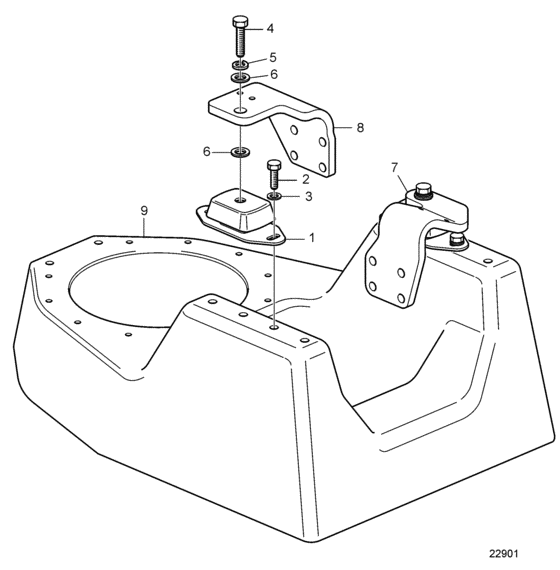 Схема узла Engine Suspension, Sail Boat Drive Unit Для Volvo Penta D2-40F