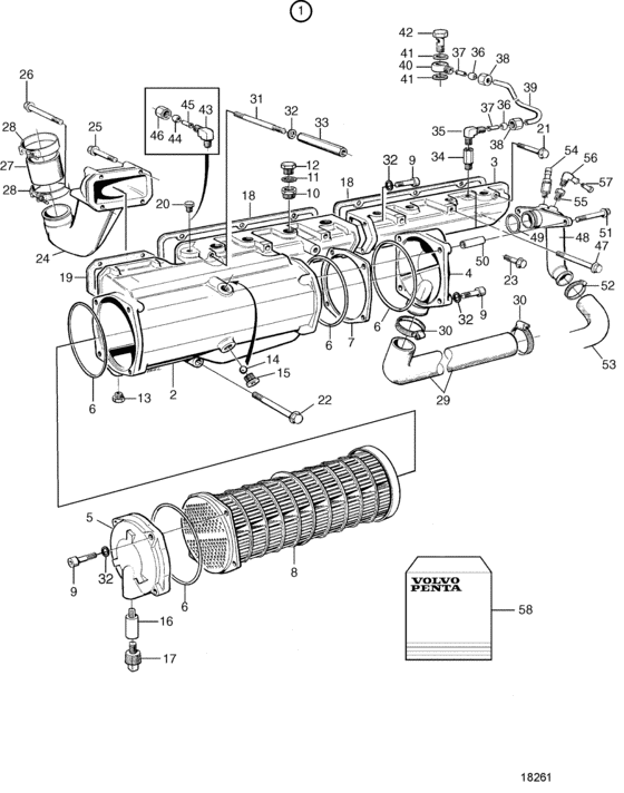 Схема узла Aftercooler Для Volvo Penta Tamd63L-A