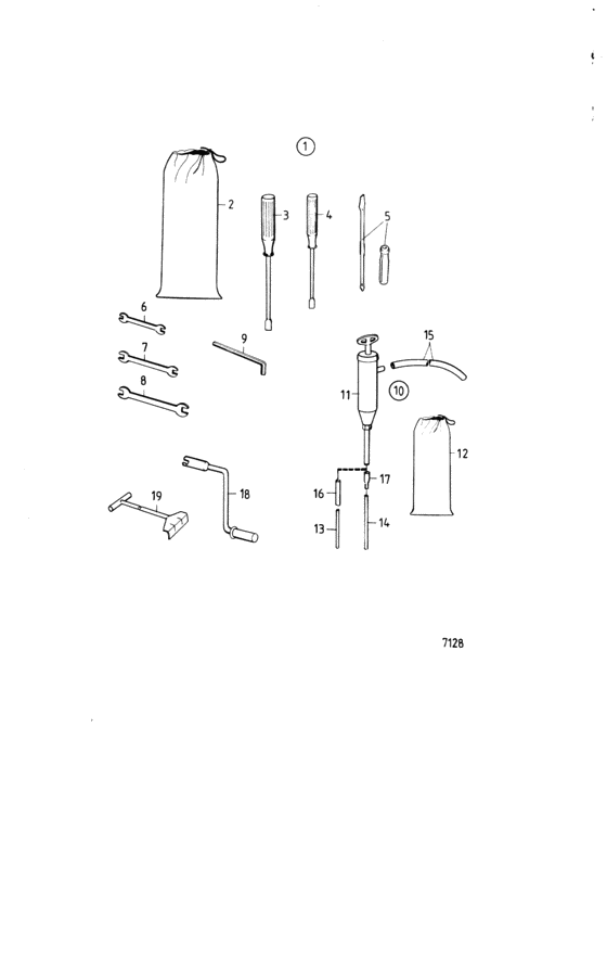 Схема узла Tools: 884636 Для Volvo Penta Aqd2B