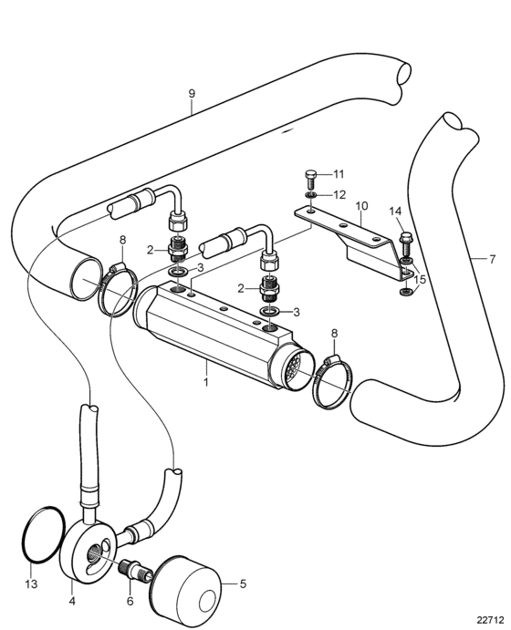 Схема узла Ips Oil Cooler, Diesel Для Volvo Penta Ips-A