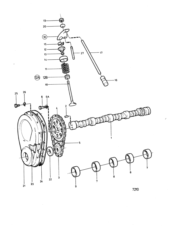 Схема узла Camshaft And Valve Mechanism Для Volvo Penta Aq231B