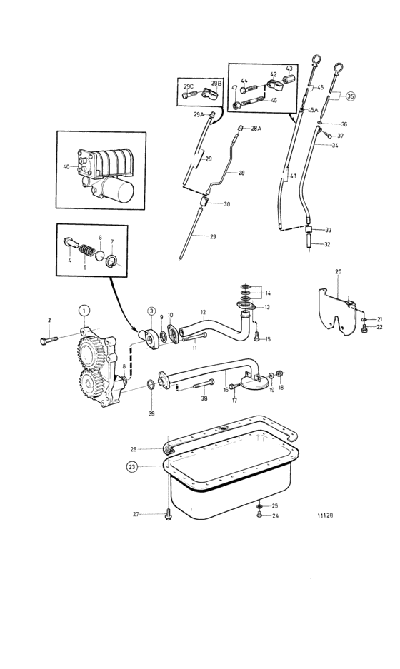 Схема узла Lubricating System: D Для Volvo Penta Ad31B