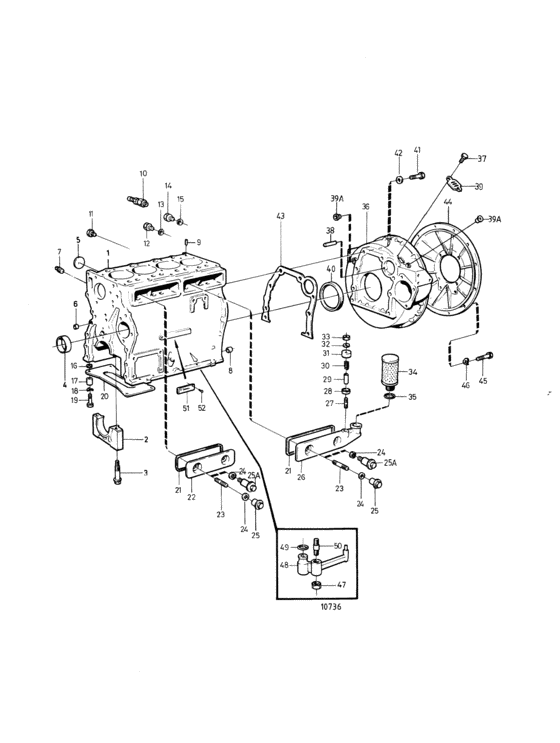 Схема узла Cylinder Block And Flywheel Housing: B Для Volvo Penta Tmd31A