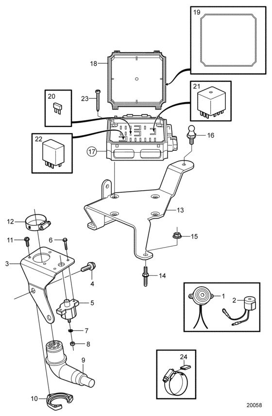 Схема узла Alarm And Circuit Breaker Для Volvo Penta 4.3Gxi-D