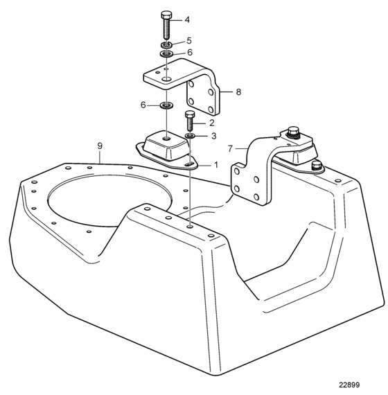 Схема узла Engine Suspension, Sail Boat Drive Unit Для Volvo Penta D1-20A