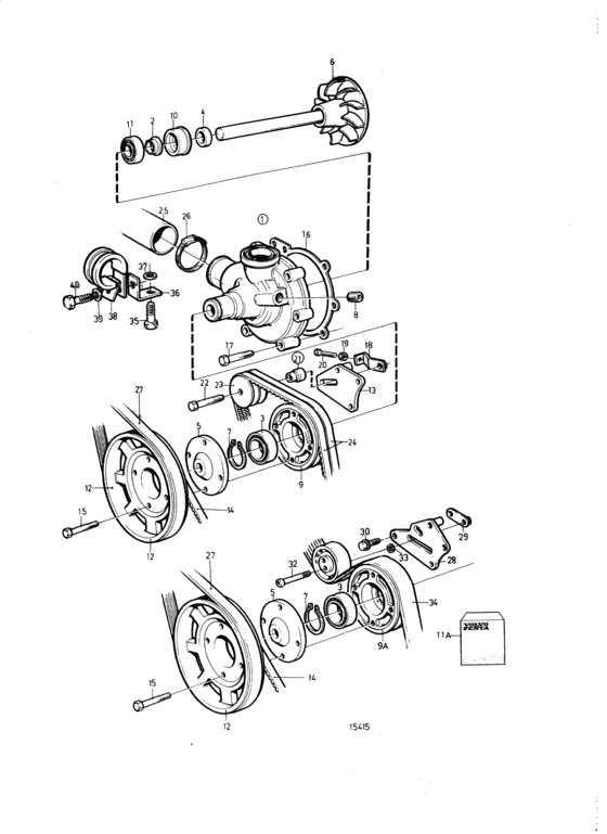 Схема узла Подшипник Помпы Водной Для Volvo Penta Kamd42B