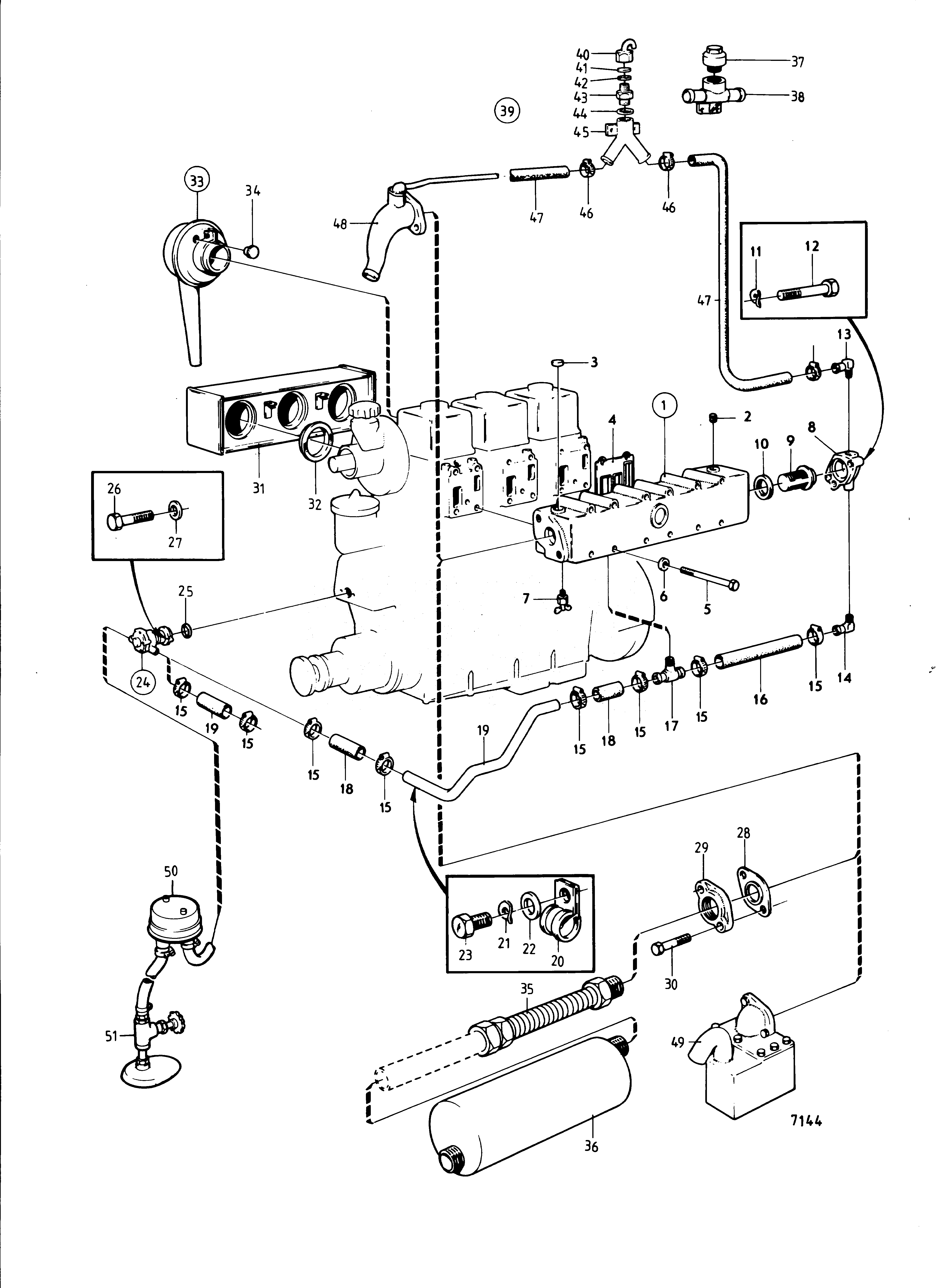 Схема узла Cool. System, Ind.- And Exh.manifold Excl Spec 867600, -684