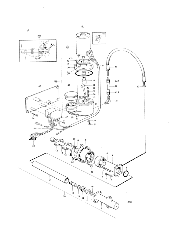 Схема узла Hydraulic Lift Device Aq Drive Unit 100, 100B Для Volvo Penta Bb115C