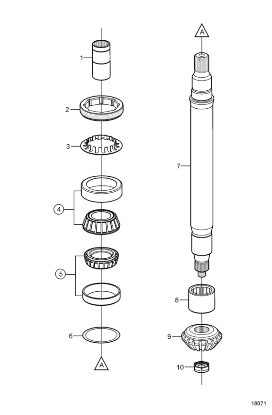 Схема узла Lower Vertical Shaft Для Volvo Penta Xdp-B