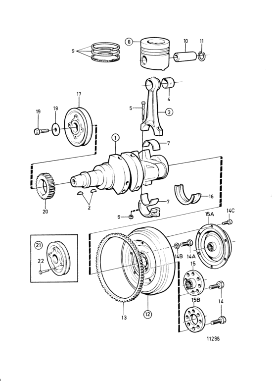 Схема узла Crankshaft And Related Parts: 868232 Для Volvo Penta 2002