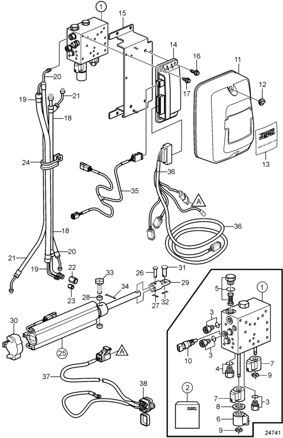 Схема узла Sterndrive Joystick System Для Volvo Penta 5.0Gxice-M
