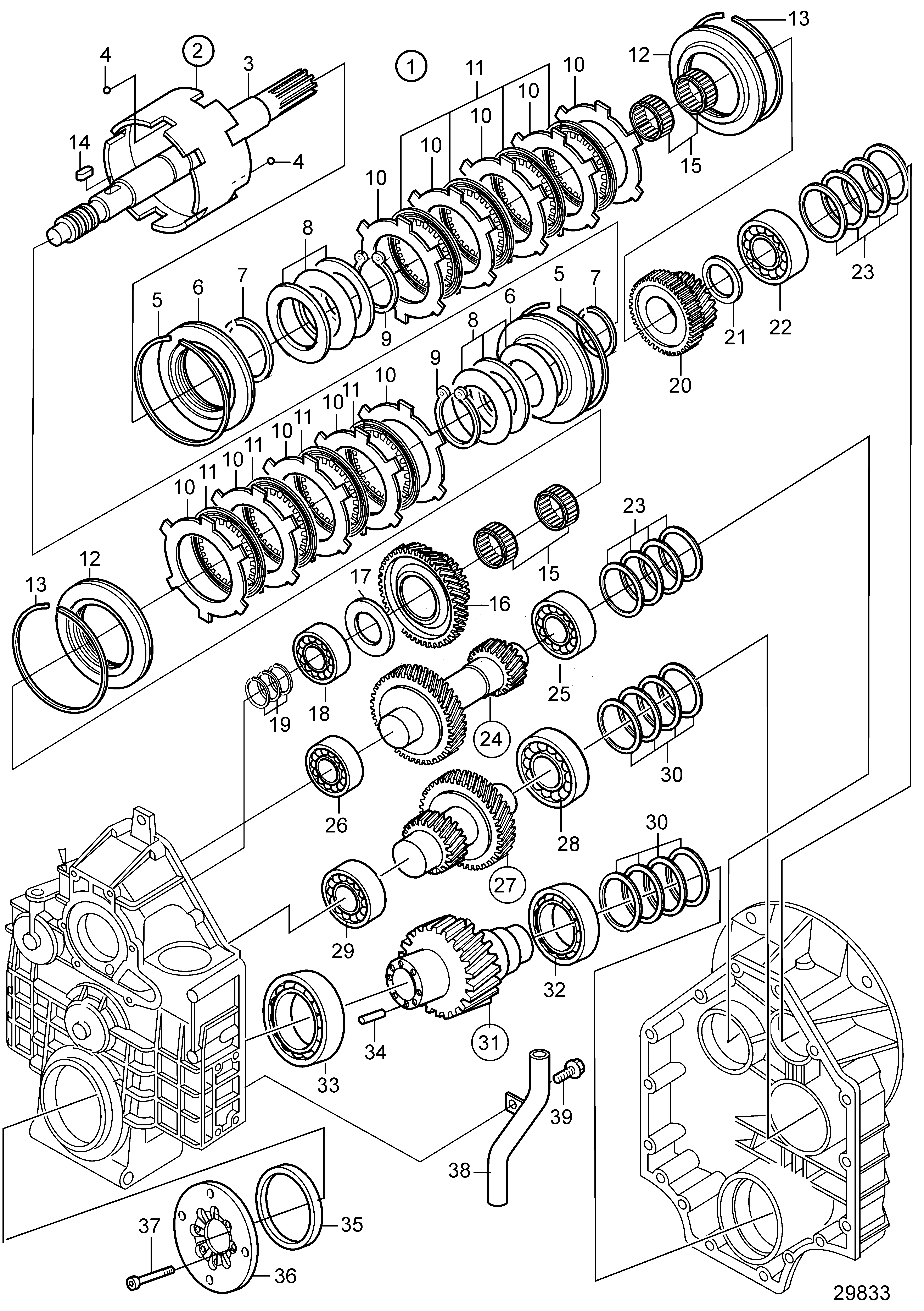 Схема узла Reverse Gear Hs63Iv-A, Components: Ratio 2.48:1