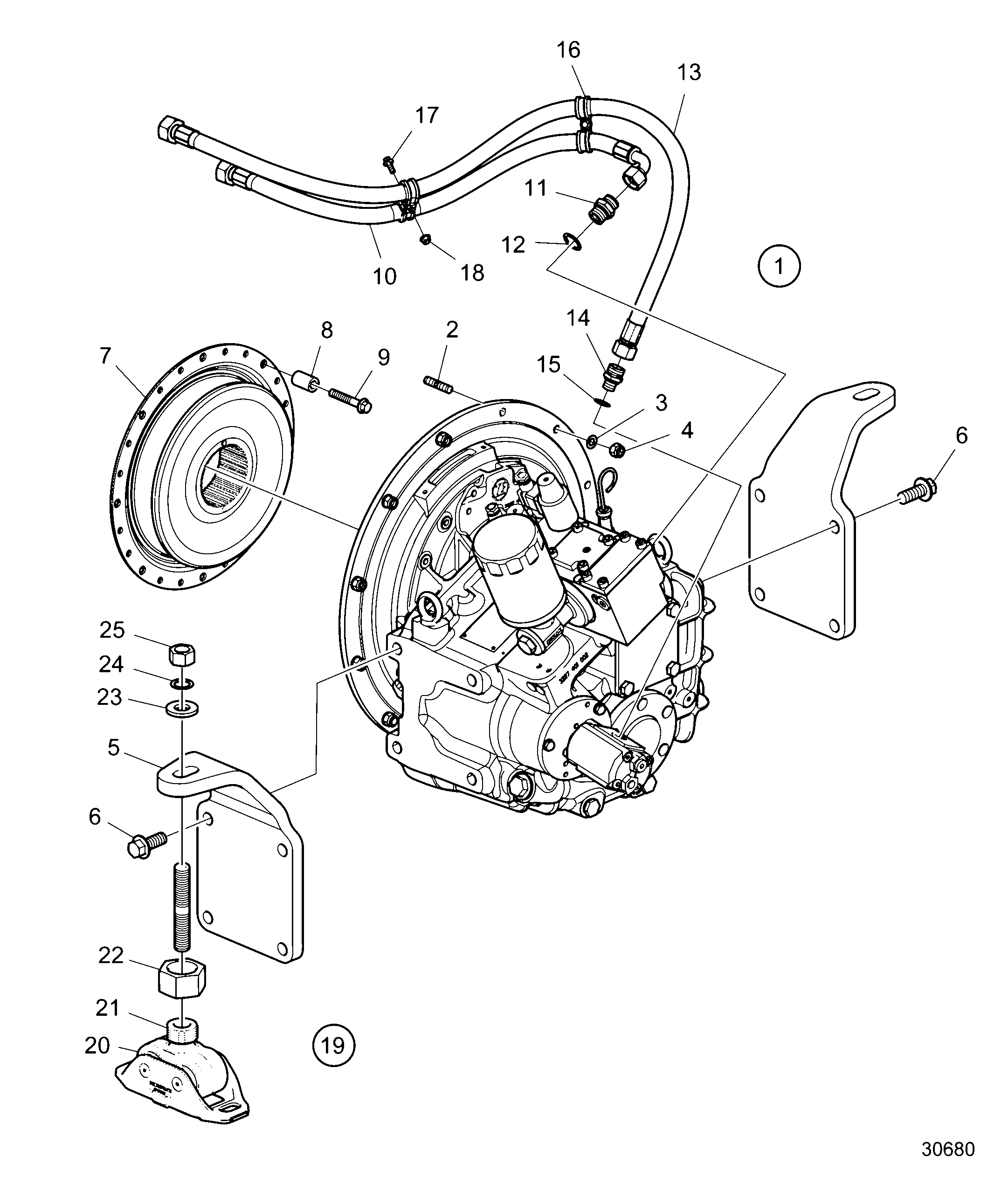 Схема узла Комплект Соединительных Деталей, Задняя Передача Zf286A