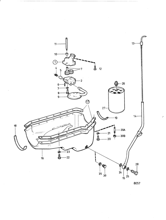Схема узла Lubricating System Для Volvo Penta Aq175A