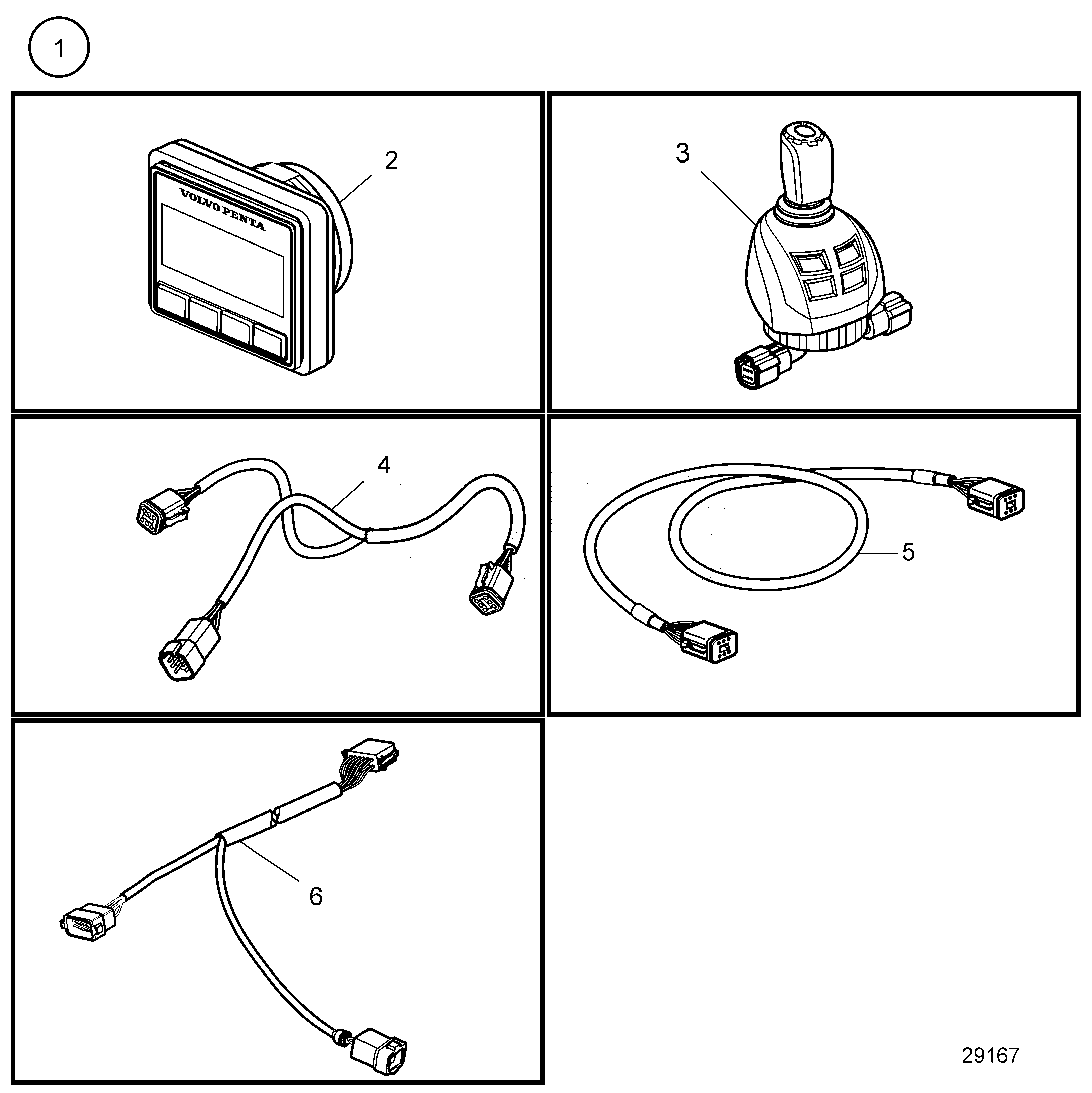 Схема узла Docking Station Twin Inboard With Joystick And El. Steering, Evc-E4