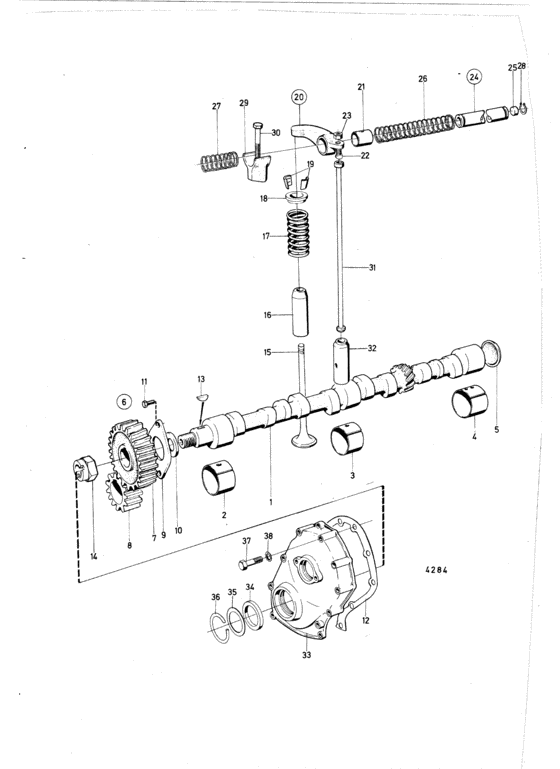 Схема узла Camshaft And Valve Mechanism Для Volvo Penta Bb115C