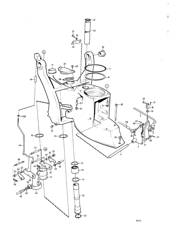 Схема узла Intermediate Housing Aq Drive Unit 280 Для Volvo Penta Aqad40B