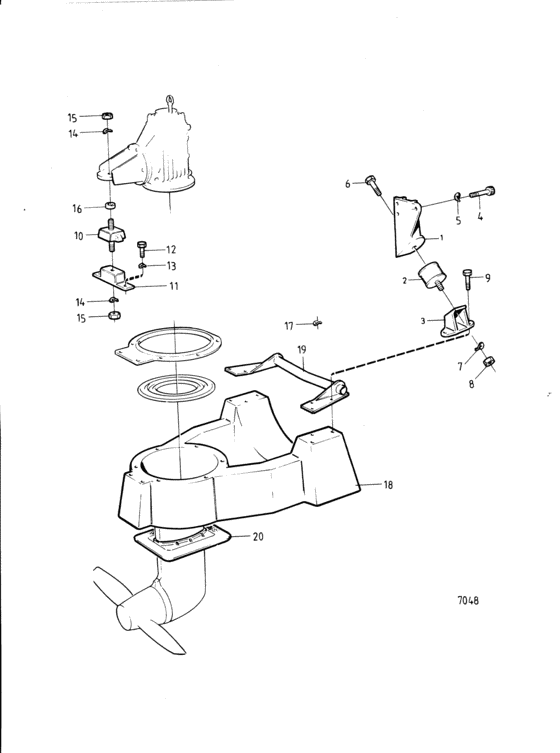Схема узла Engine Suspension, Sail Boat Drive Unit Для Volvo Penta Md7B