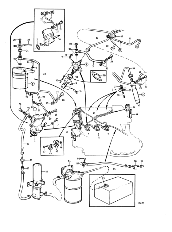 Схема узла Fuel System: B Для Volvo Penta 2003Tb