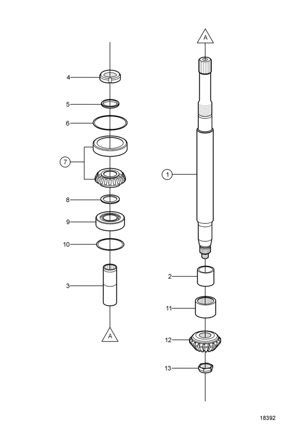 Схема узла Lower Vertical Shaft Для Volvo Penta Dp-G