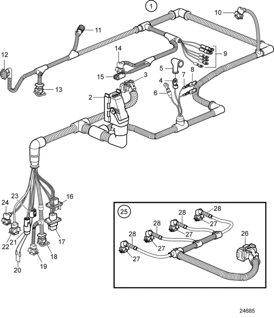 Схема узла Electrical System, Sn2004017199-2004026999 Для Volvo Penta D4-210A-A