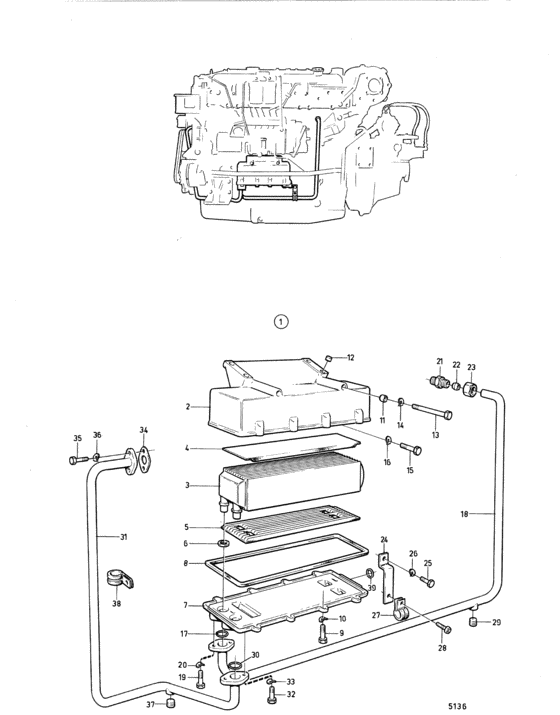 Схема узла Масляный Охладитель Для Volvo Penta Tamd70D