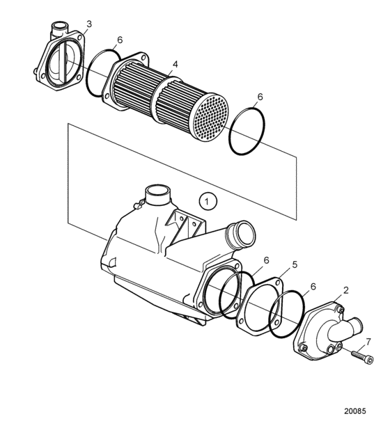 Схема узла After Cooler, Components Для Volvo Penta D3-160I-A