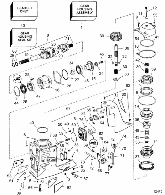 Схема узла Upper Gear Unit Для Volvo Penta Sx-S