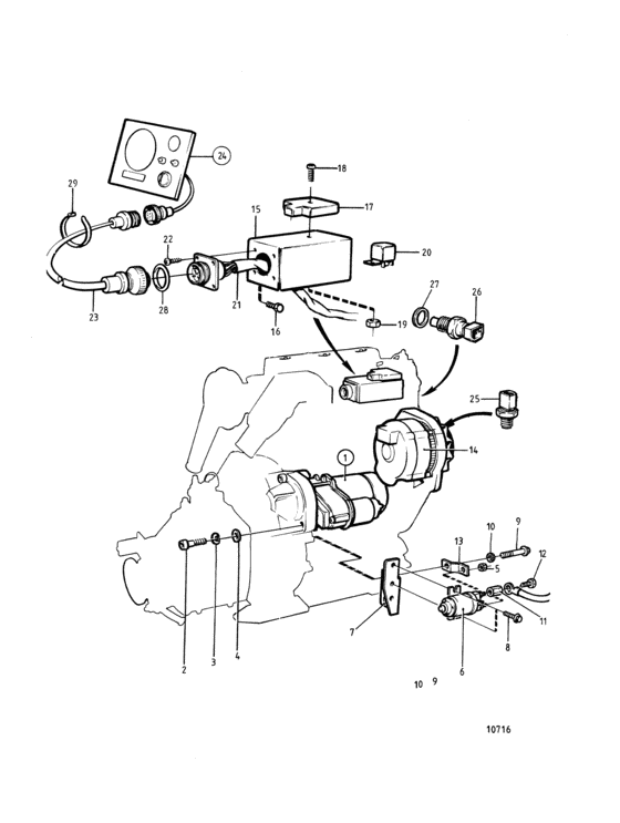 Схема узла Electrical System And Instruments 2-Pole Electrical System: A Для Volvo Penta 2003