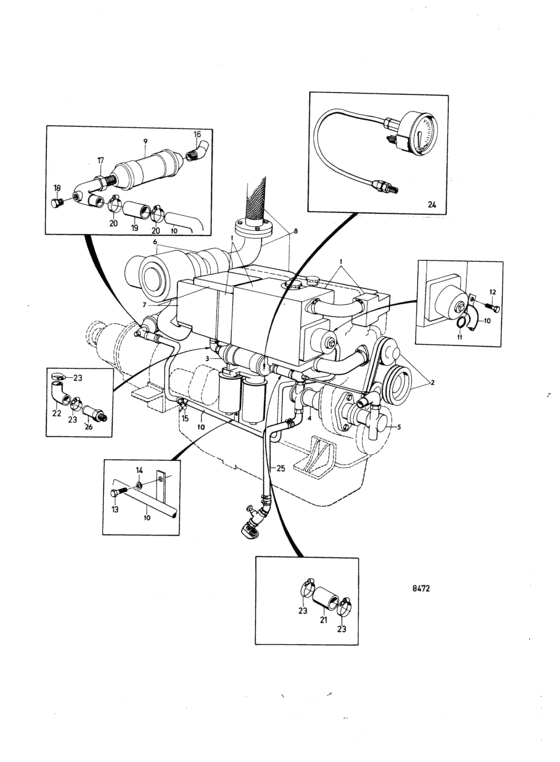 Схема узла Cooling System, Inlet And Exhaust Manifold: A Для Volvo Penta Tamd70C