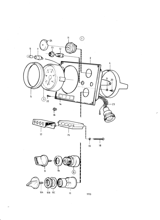 Схема узла Instrument Panel Flybridge: 858868 Для Volvo Penta Tmd31A