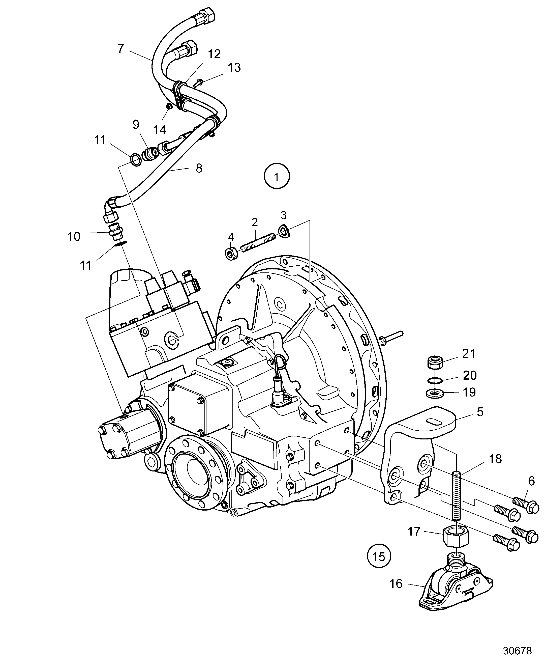 Схема узла Комплект Соединений, Редуктор Заднего Хода Zf305-3Ae