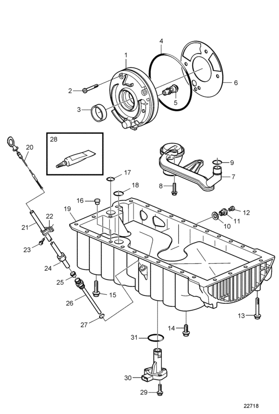 Схема узла Lubricating System Для Volvo Penta D3-130A-B